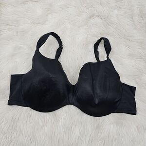 Cacique Black Lightly Lined Balconette Bra in Size 46D Push Up